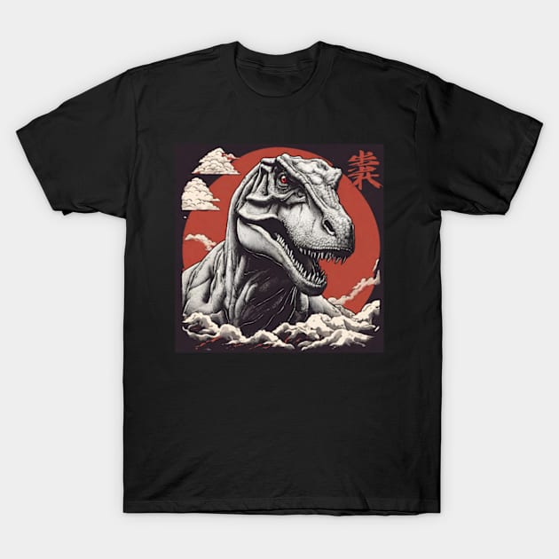 Trex japanese style art T-Shirt by cloudviewv2